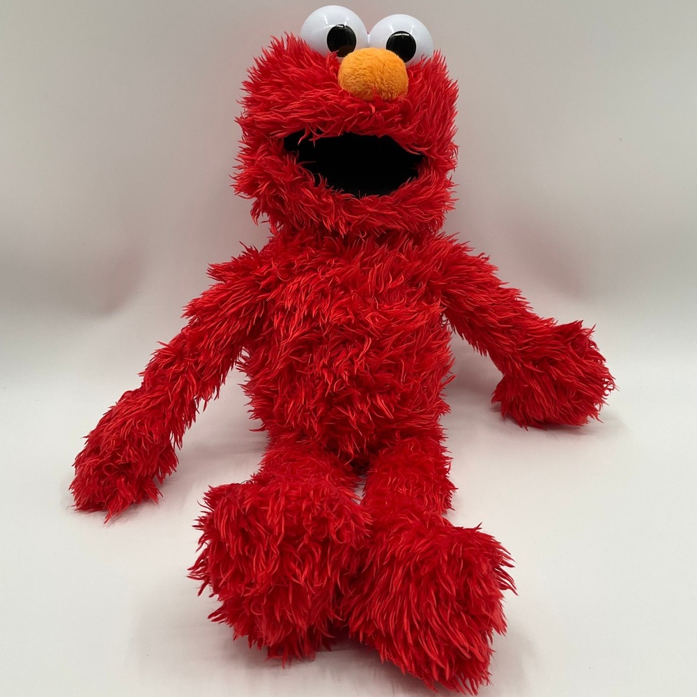 Sesame Street Play All Day Elmo Plush 2014 Red Fuzzy 21in Kids Toy Nostalgic